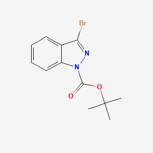 Chemical structure of tert-Butyl 3-bromo-1H-indazole-1-carboxylate