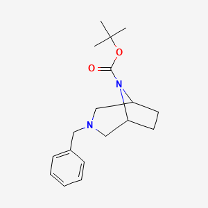 Chemical structure of tert-Butyl 3-benzyl-3,8-diazabicyclo[3.2.1]octane-8-carboxylate