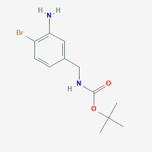 Chemical structure of tert-Butyl 3-amino-4-bromobenzylcarbamate