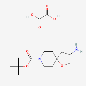 Chemical structure of tert-Butyl 3-amino-1-oxa-8-azaspiro[4.5]decane-8-carboxylate oxalat