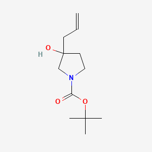 Chemical structure of Tert-Butyl 3-Allyl-3-Hydroxypyrrolidine-1-Carboxylate