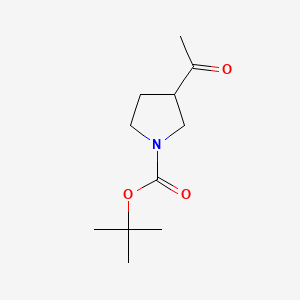 Chemical structure of tert-Butyl 3-acetylpyrrolidine-1-carboxylate