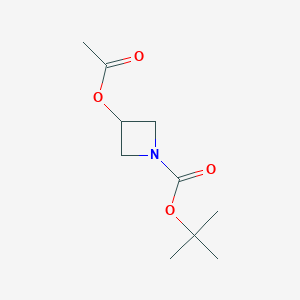 Chemical structure of tert-Butyl 3-acetoxyazetidine-1-carboxylate