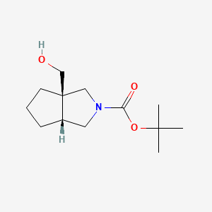 Chemical structure of tert-butyl 3a-(hydroxymethyl)hexahydrocyclopenta[c]pyrrole-2(1H)-carboxylate