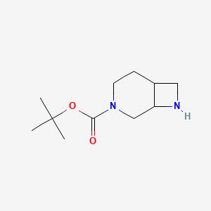 Chemical structure of tert-Butyl 3,8-diazabicyclo[4.2.0]octane-3-carboxylate