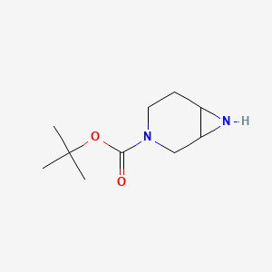 Chemical structure of tert-Butyl 3,7-diazabicyclo[4.1.0]heptane-3-carboxylate