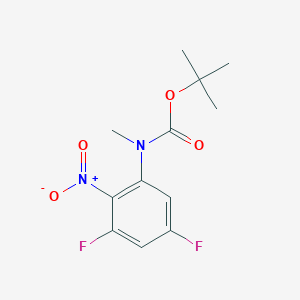 Chemical structure of tert-butyl 3,5-difluoro-2-nitrophenyl(methyl)carbamate