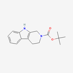 Chemical structure of tert-Butyl 3,4-dihydro-1H-pyrido[3,4-b]indole-2(9H)-carboxylate