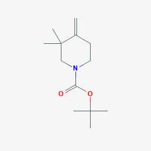 Chemical structure of tert-Butyl 3,3-dimethyl-4-methylenepiperidine-1-carboxylate