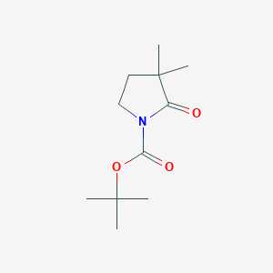 Chemical structure of Tert-Butyl 3,3-Dimethyl-2-Oxopyrrolidine-1-Carboxylate