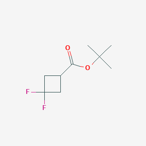 Chemical structure of tert-Butyl 3,3-difluorocyclobutanecarboxylate