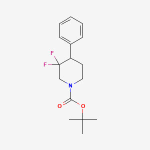 Chemical structure of tert-Butyl 3,3-difluoro-4-phenylpiperidine-1-carboxylate