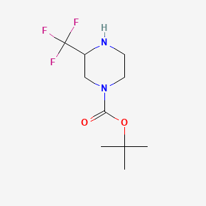 Chemical structure of tert-Butyl 3-(trifluoromethyl)piperazine-1-carboxylate