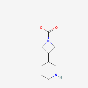 Chemical structure of tert-Butyl 3-(piperidin-3-yl)azetidine-1-carboxylate