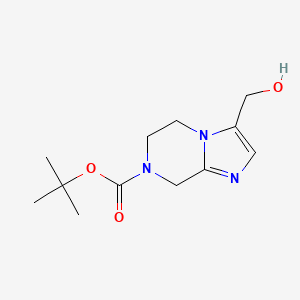 Chemical structure of tert-Butyl 3-(hydroxymethyl)-5,6-dihydroimidazo[1,2-a]pyrazine-7(8H)-carboxylate
