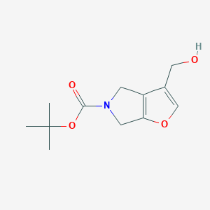 Chemical structure of Tert-Butyl 3-(Hydroxymethyl)-4H-Furo[2,3-C]Pyrrole-5(6H)-Carboxylate