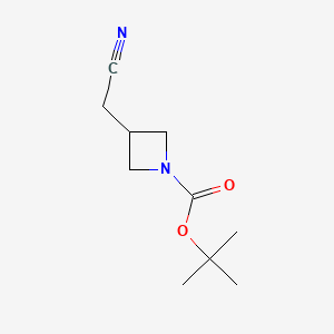 Chemical structure of tert-Butyl 3-(cyanomethyl)azetidine-1-carboxylate