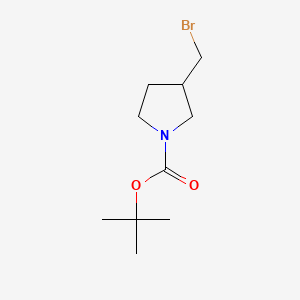 Chemical structure of Tert-butyl 3-(bromomethyl)pyrrolidine-1-carboxylate