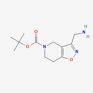 Chemical structure of Tert-butyl 3-(aminomethyl)-6,7-dihydroisoxazolo[4,5-c]pyridine-5(4h)-carboxylate
