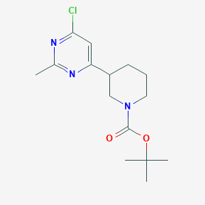 Chemical structure of tert-Butyl 3-(6-chloro-2-methylpyrimidin-4-yl)piperidine-1-carboxylate
