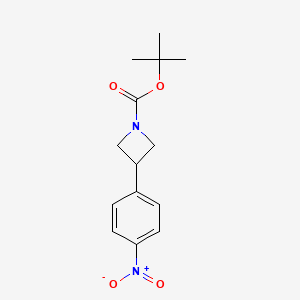 Chemical structure of tert-Butyl 3-(4-nitrophenyl)azetidine-1-carboxylate