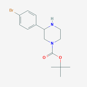 Chemical structure of tert-Butyl 3-(4-bromophenyl)piperazine-1-carboxylate