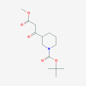Chemical structure of tert-Butyl 3-(3-methoxy-3-oxopropanoyl)-piperidine-1-carboxylate