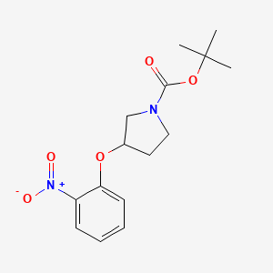 Chemical structure of tert-Butyl 3-(2-nitrophenoxy)pyrrolidine-1-carboxylate