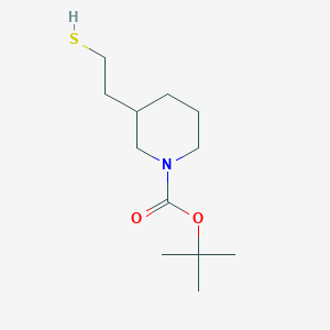 Chemical structure of tert-Butyl 3-(2-mercaptoethyl)piperidine-1-carboxylate