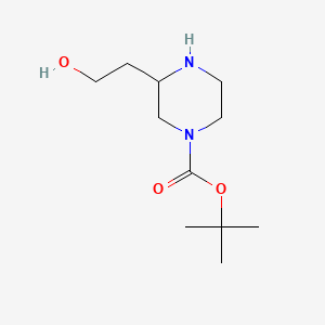 Chemical structure of tert-Butyl 3-(2-hydroxyethyl)piperazine-1-carboxylate