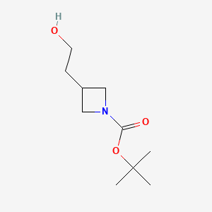 Chemical structure of tert-Butyl 3-(2-hydroxyethyl)azetidine-1-carboxylate