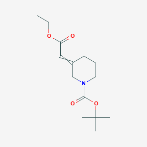 Chemical structure of Ethyl 2-(1-Boc-3-piperidylidene)acetate