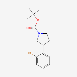 Chemical structure of tert-Butyl 3-(2-bromophenyl)pyrrolidine-1-carboxylate