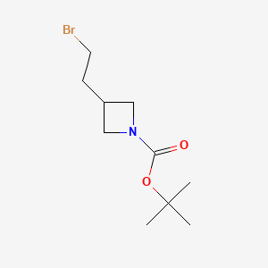 Chemical structure of tert-Butyl 3-(2-bromoethyl)azetidine-1-carboxylate