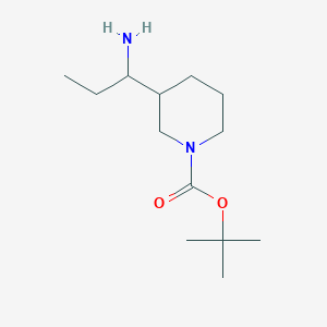 Chemical structure of tert-Butyl 3-(1-aminopropyl)piperidine-1-carboxylate