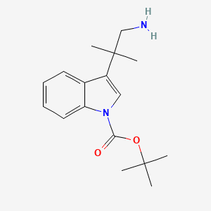 Chemical structure of tert-Butyl 3-(1-amino-2-methylpropan-2-yl)-1H-indole-1-carboxylate