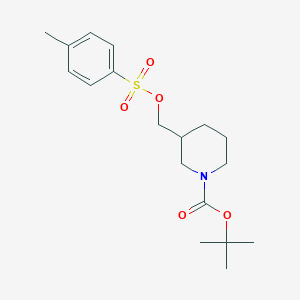 Chemical structure of tert-butyl 3-((p-tolylsulfonyloxy)Methyl)piperidine-1-carboxylate