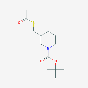Chemical structure of tert-butyl 3-((acetylthio)methyl)piperidine-1-carboxylate