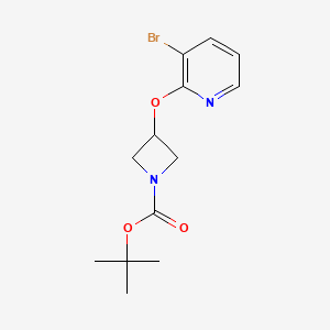 Chemical structure of tert-Butyl 3-((3-bromopyridin-2-yl)oxy)azetidine-1-carboxylate