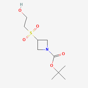 Chemical structure of tert-Butyl 3-((2-hydroxyethyl)sulfonyl)azetidine-1-carboxylate