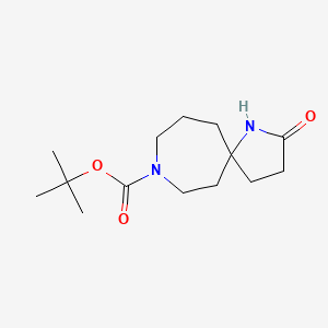 Chemical structure of Tert-Butyl 2-Oxo-1,8-Diazaspiro[4.6]Undecane-8-Carboxylate