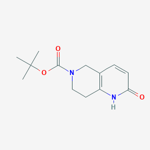 Chemical structure of tert-Butyl 2-oxo-1,2,7,8-tetrahydro-1,6-naphthyridine-6(5H)-carboxylate