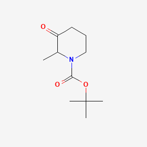 Chemical structure of tert-Butyl 2-methyl-3-oxopiperidine-1-carboxylate