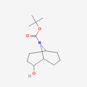 Chemical structure of tert-Butyl 2-hydroxy-9-azabicyclo[3.3.1]nonane-9-carboxylate