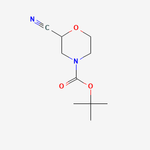 Chemical structure of tert-Butyl 2-cyanomorpholine-4-carboxylate