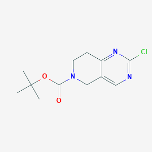 Chemical structure of tert-Butyl 2-chloro-7,8-dihydropyrido[4,3-d]pyrimidine-6(5H)-carboxylate