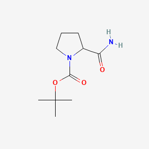 Chemical structure of tert-Butyl 2-carbamoylpyrrolidine-1-carboxylate