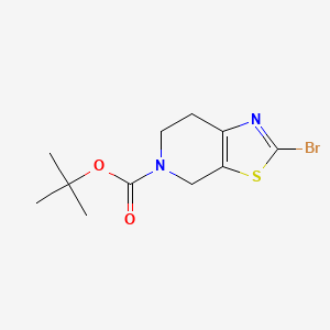 Chemical structure of tert-Butyl 2-bromo-6,7-dihydrothiazolo[5,4-c]pyridine-5(4H)-carboxylate