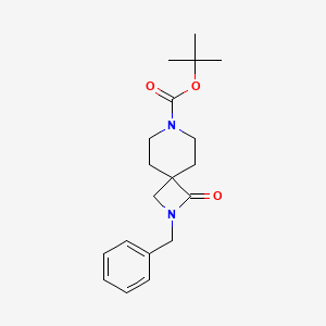 Chemical structure of Tert-Butyl 2-Benzyl-1-Oxo-2,7-Diazaspiro[3.5]Nonane-7-Carboxylate