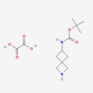 Chemical structure of tert-Butyl 2-azaspiro[3.3]heptan-6-ylcarbamate hemioxalate